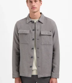 Overshirt met knopen in bouclestof