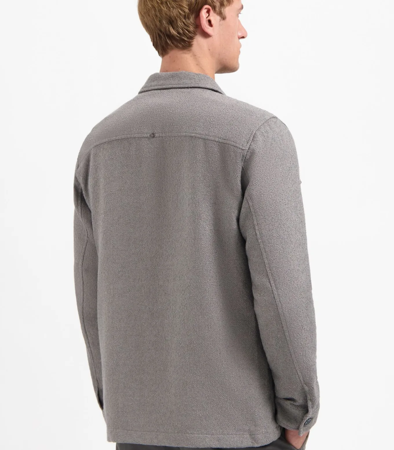 Overshirt met knopen in bouclestof