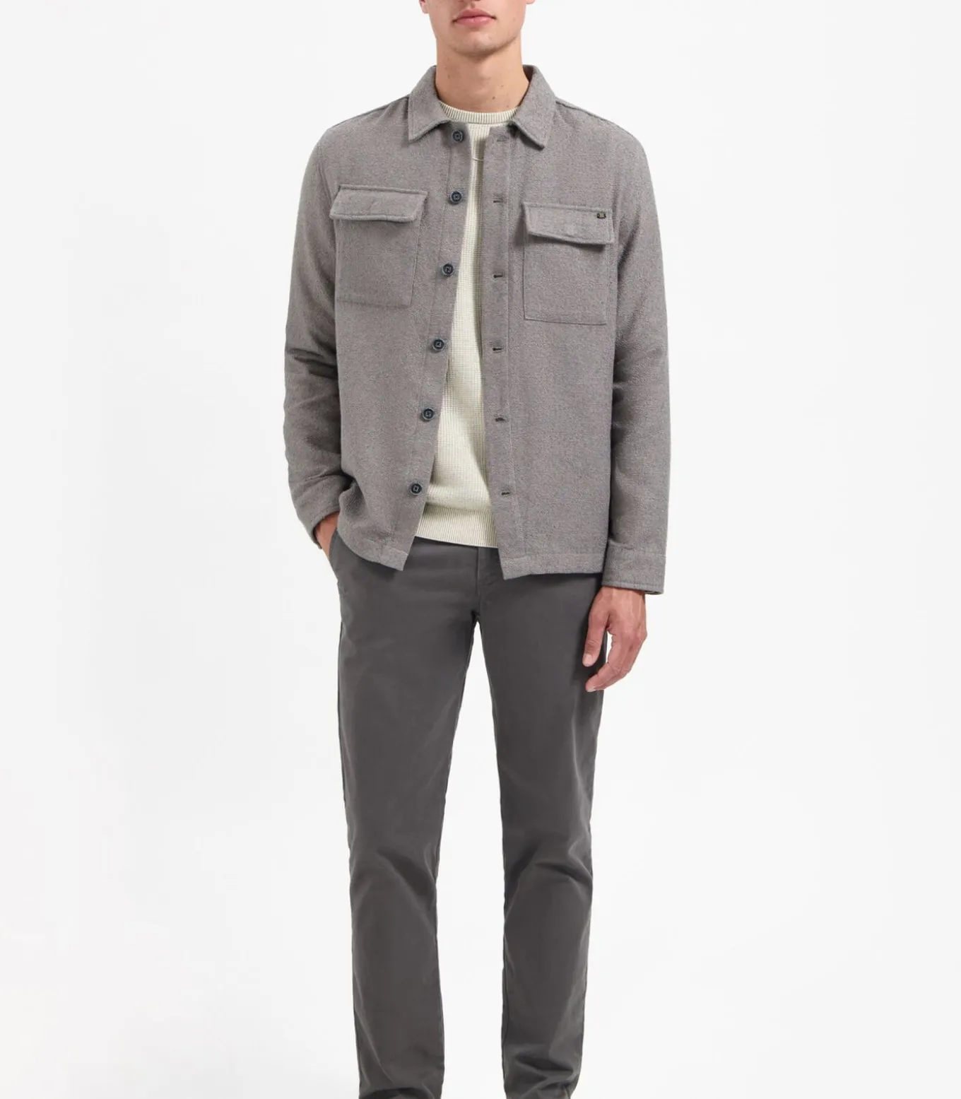 Overshirt met knopen in bouclestof