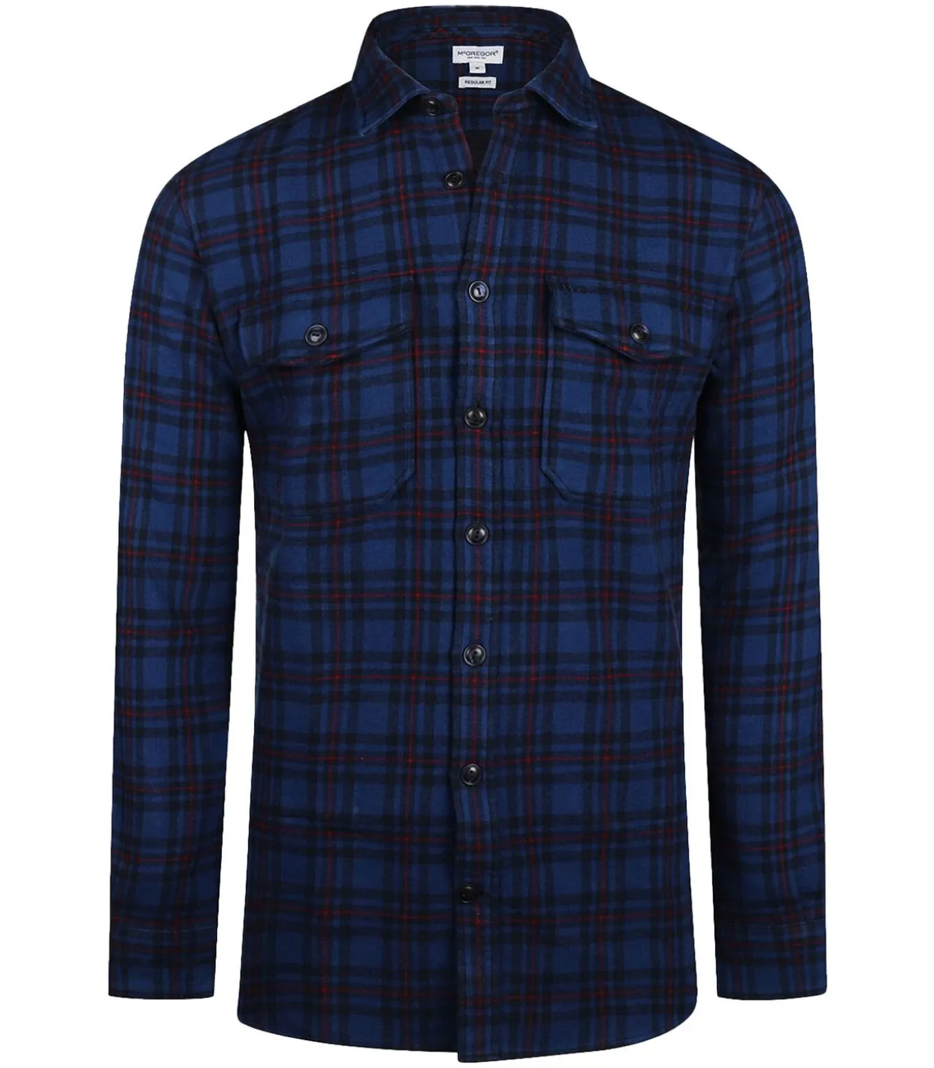 Overshirt Tartan Ruit Donkerblauw