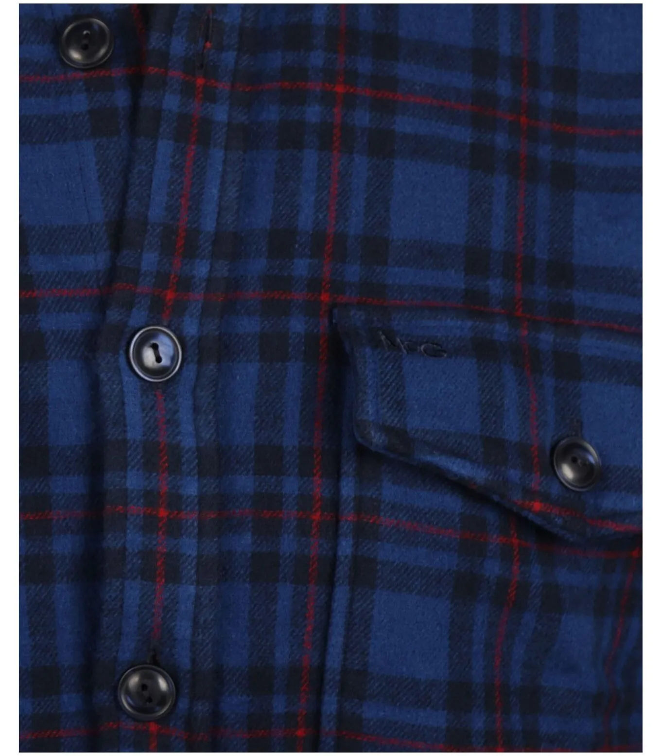 Overshirt Tartan Ruit Donkerblauw