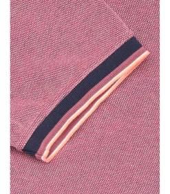 Paars poloshirt voor heren met contrasterende afwerkingen