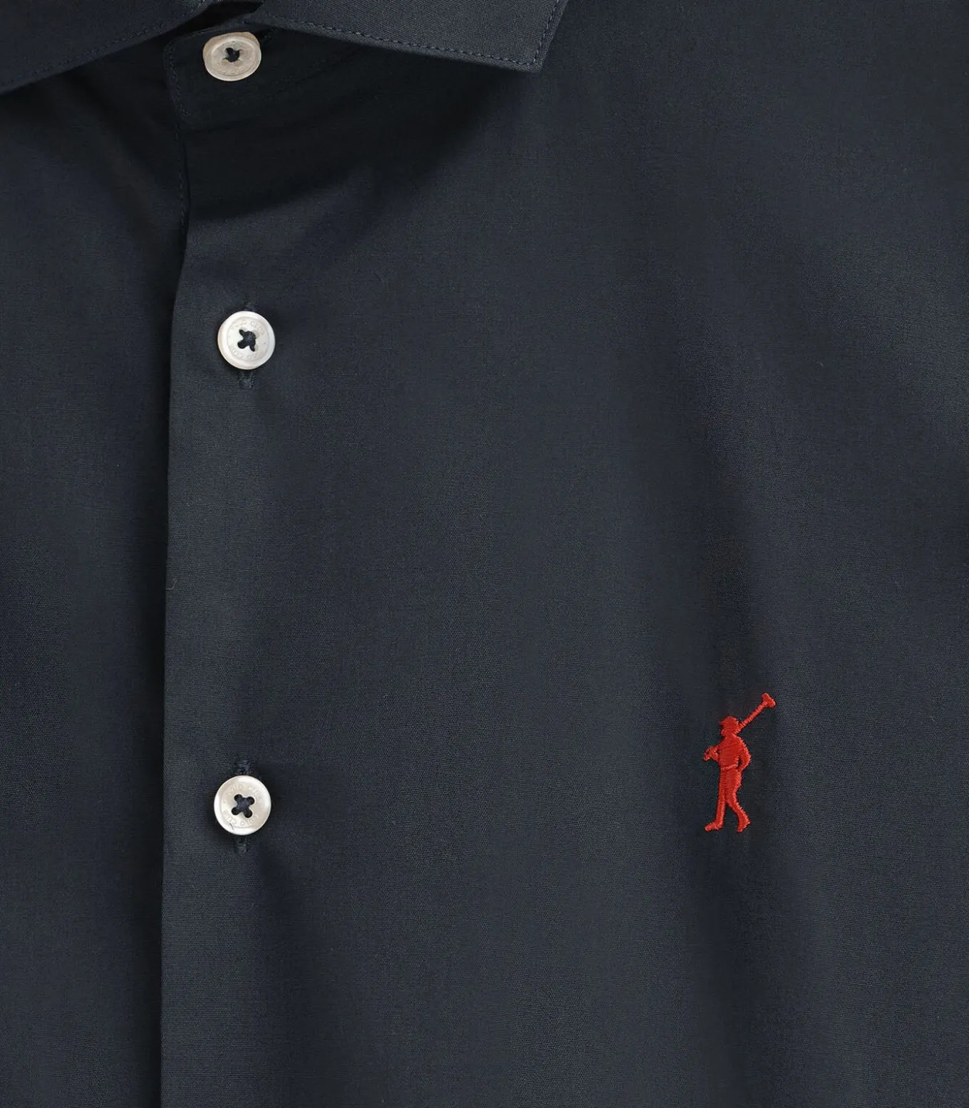 Pack van drie herenhemden van poplin katoen in wit, en hemelblauw en marineblauw met slim fit en Rigby Go-logo