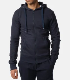 Piqué gebreid vest met capuchon