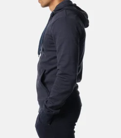 Piqué gebreid vest met capuchon