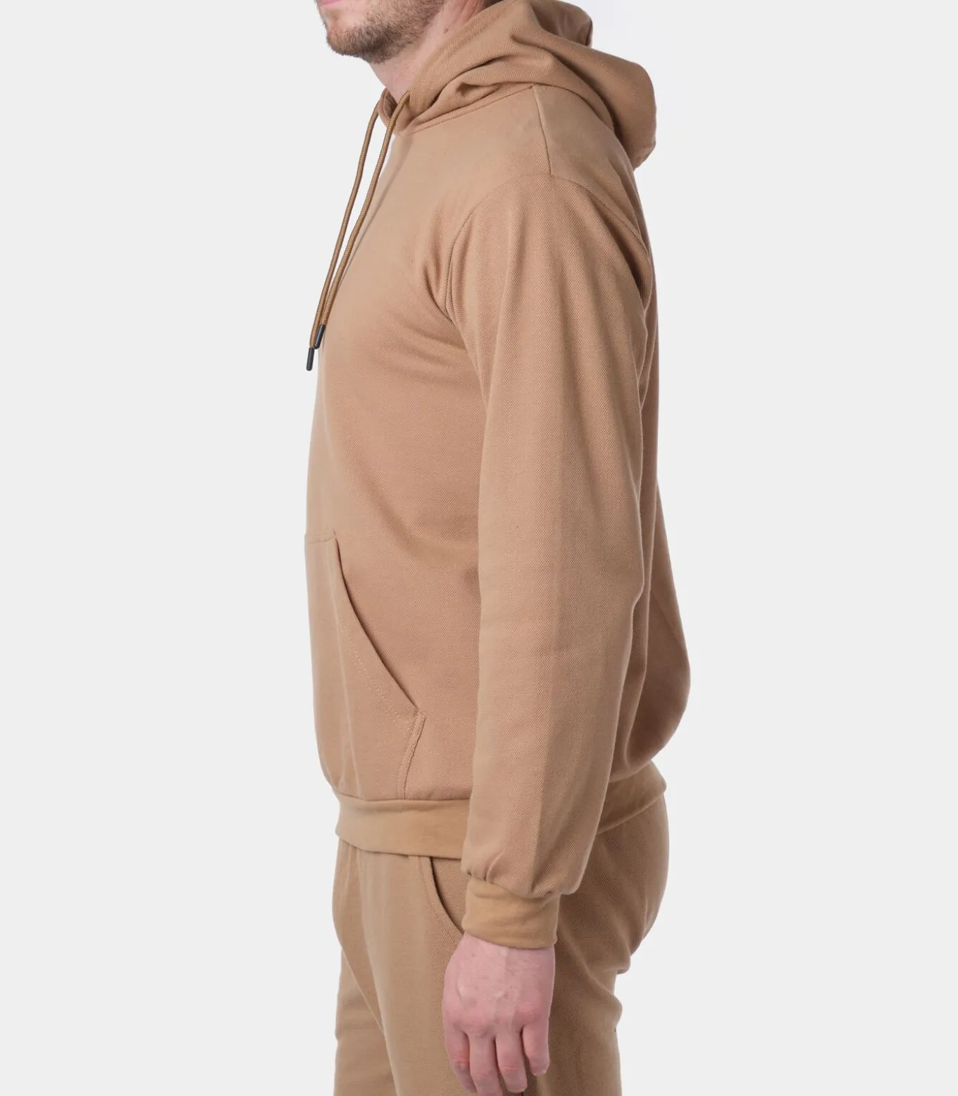 Piqué gebreide hoodie