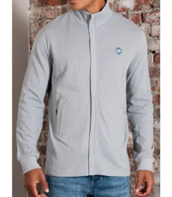 Pique full zip - battleship grey