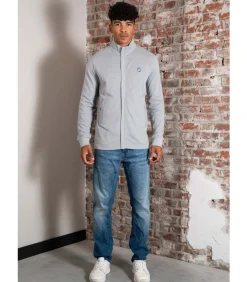 Pique full zip - battleship grey
