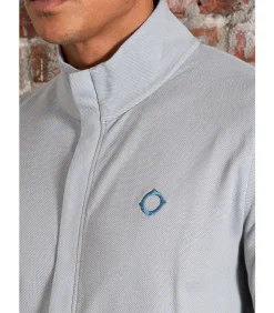 Pique full zip - battleship grey