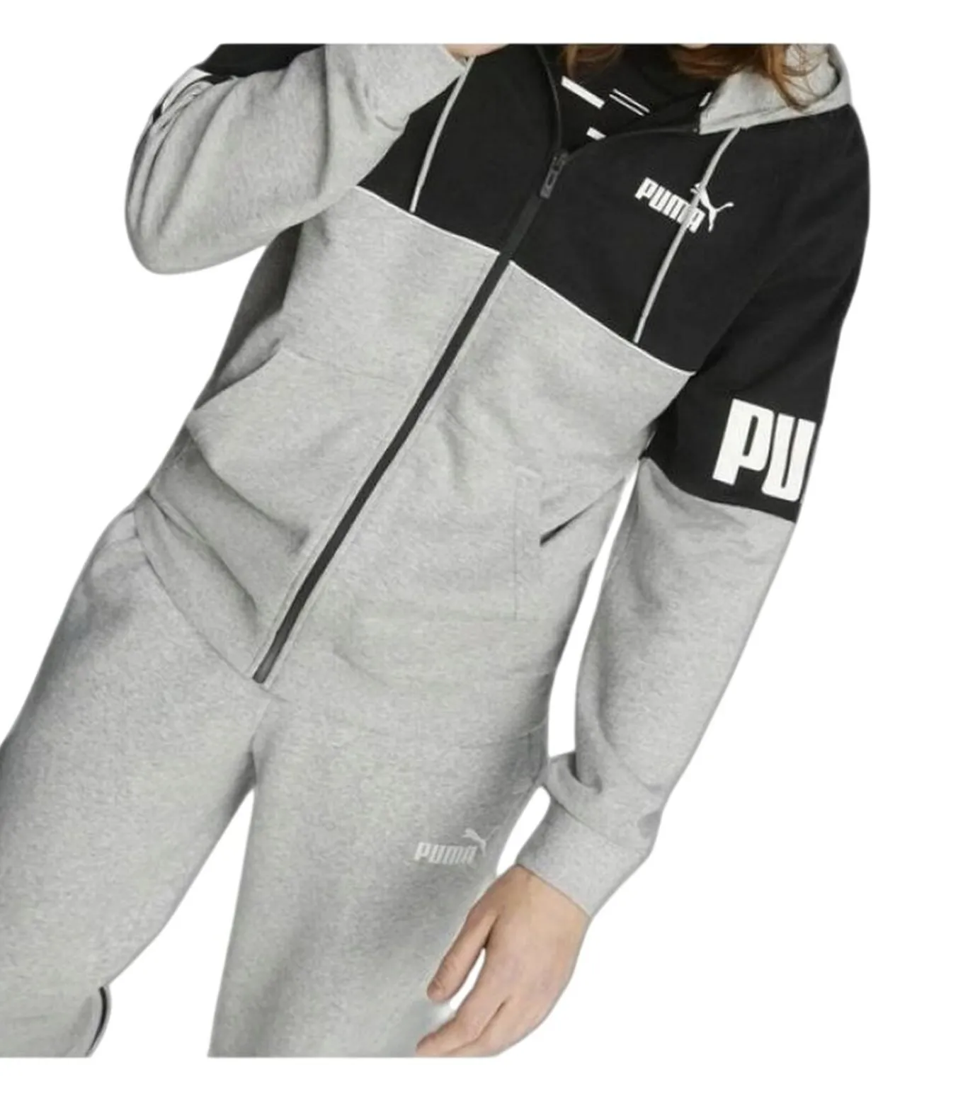 POWER - Hoodie Met Volledige Ritssluiting - Zwart