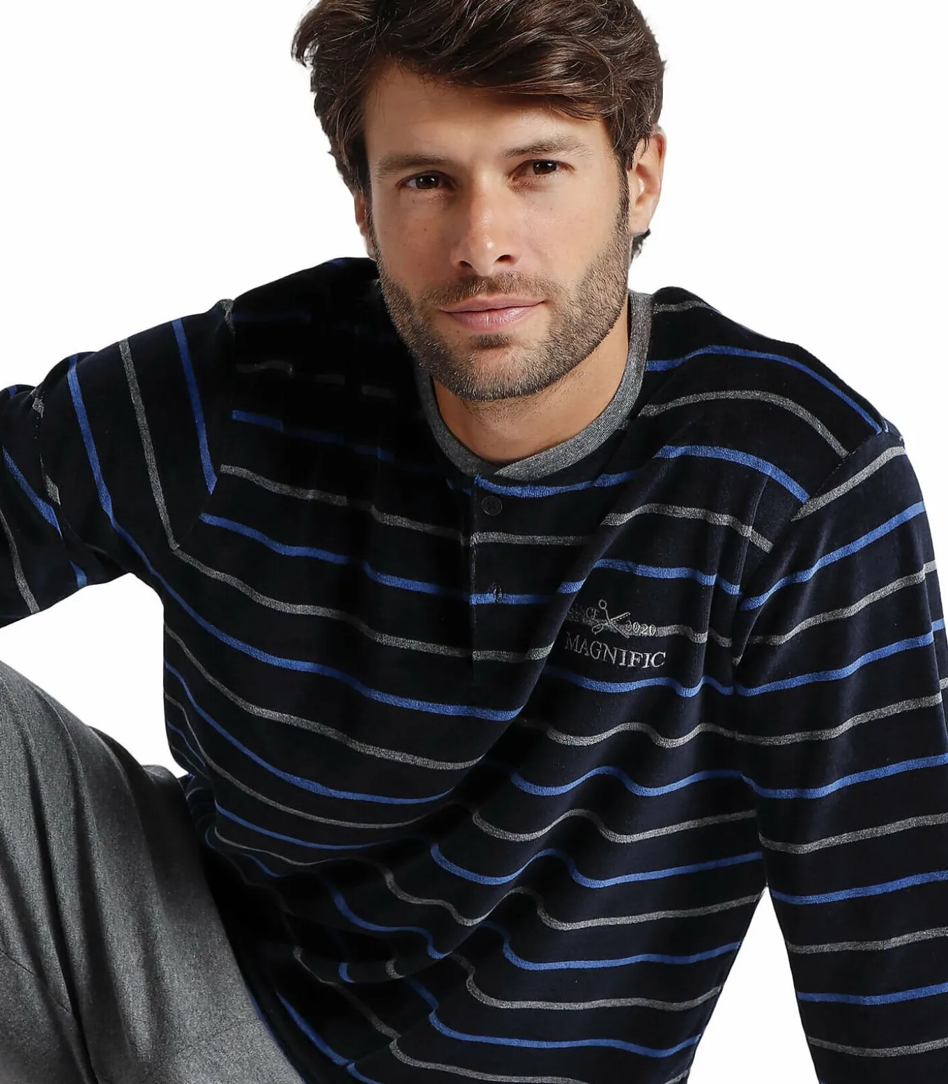 Pyjama broek en top Velour Blues