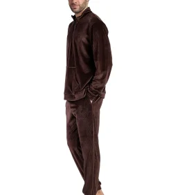 Pyjama broek sweatshirt hoge kraag rits Corduroy
