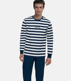 pyjama lange broek milos blue striped