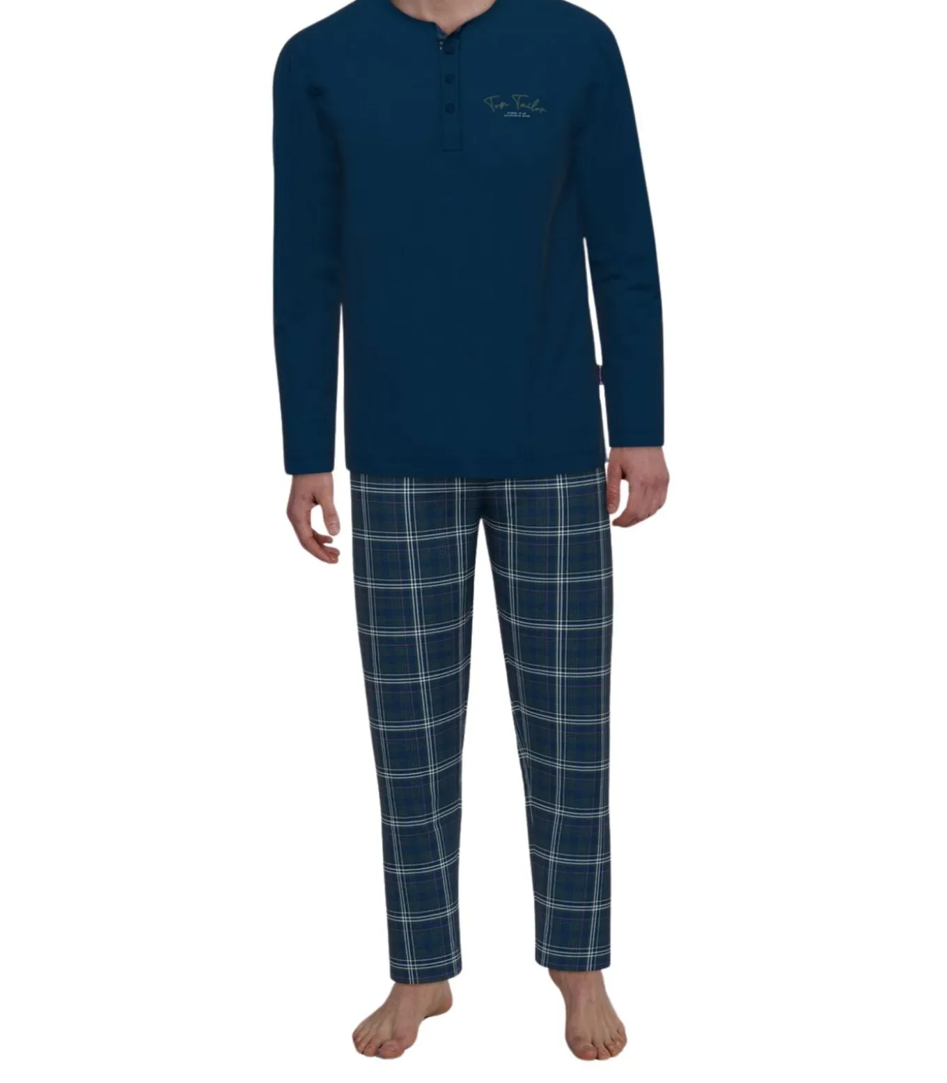 pyjama lange broek milos blue checkered