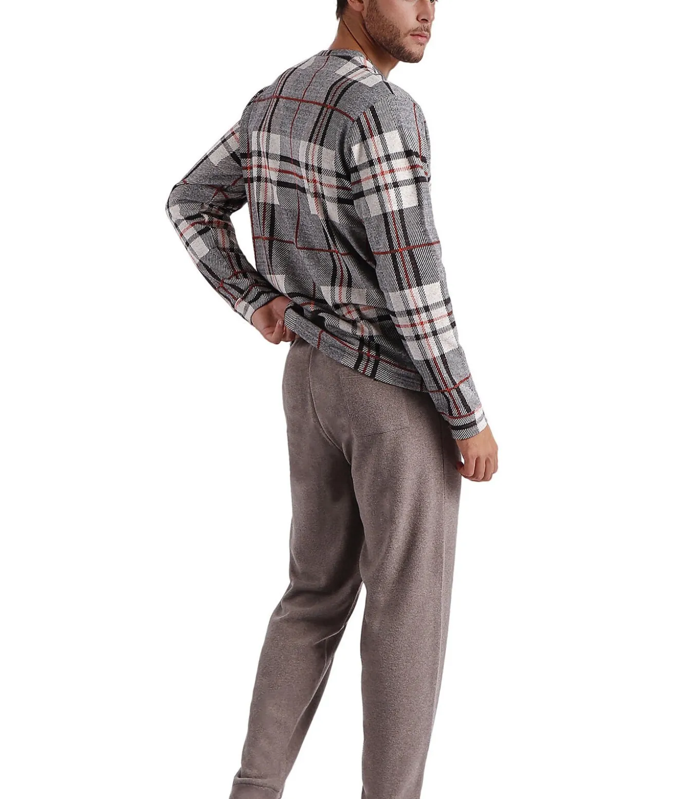 Pyjama loungewear broek en top met lange mouwen Tartan