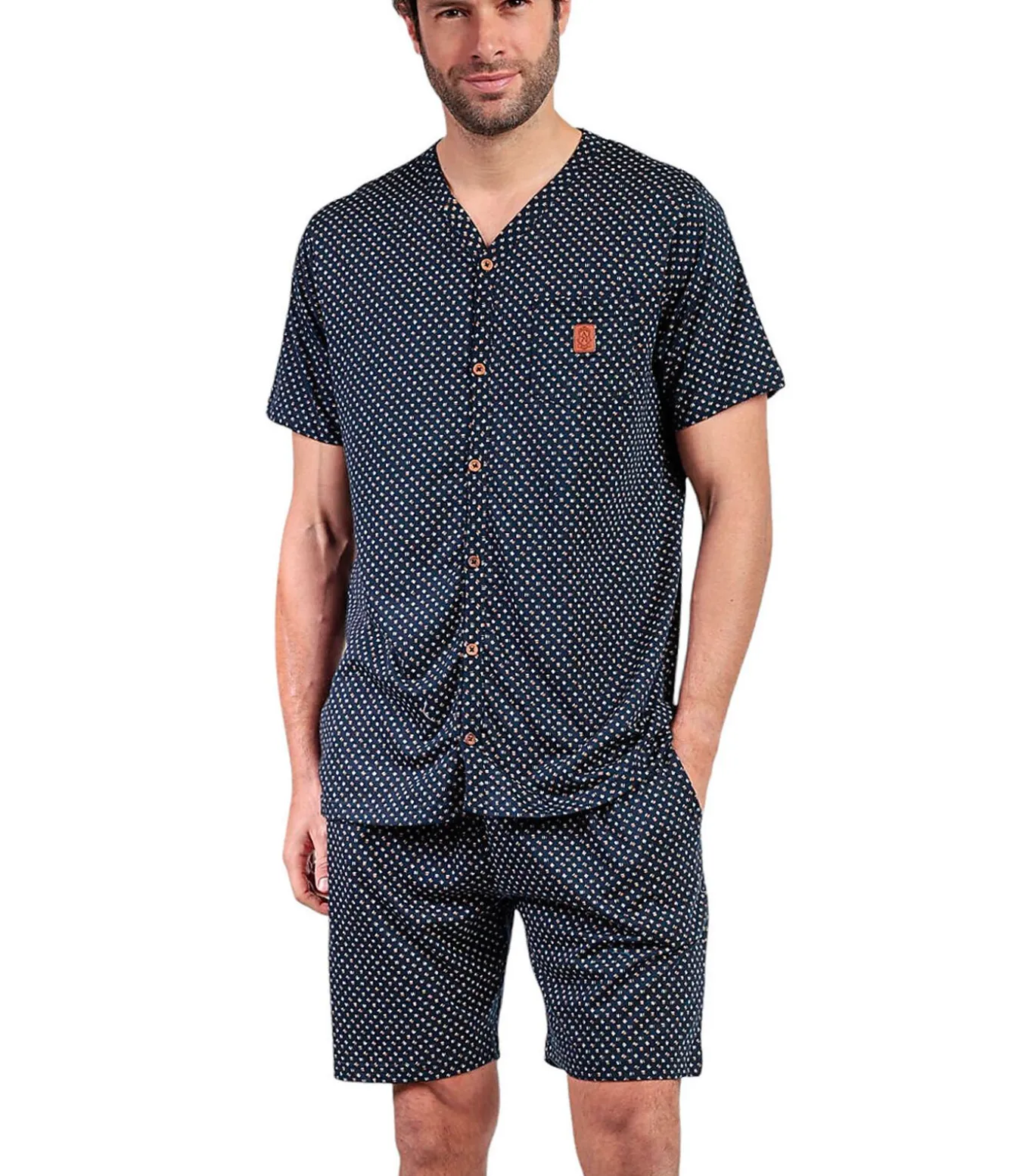 Pyjamashort met slipe mouwen Leather