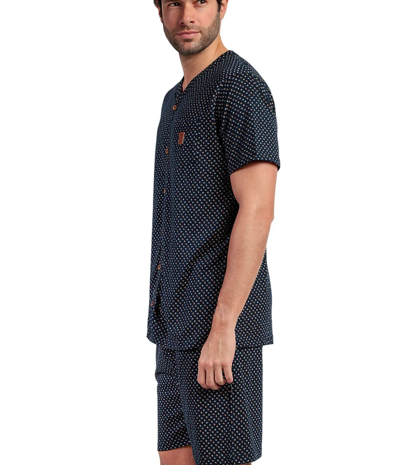 Pyjamashort met slipe mouwen Leather
