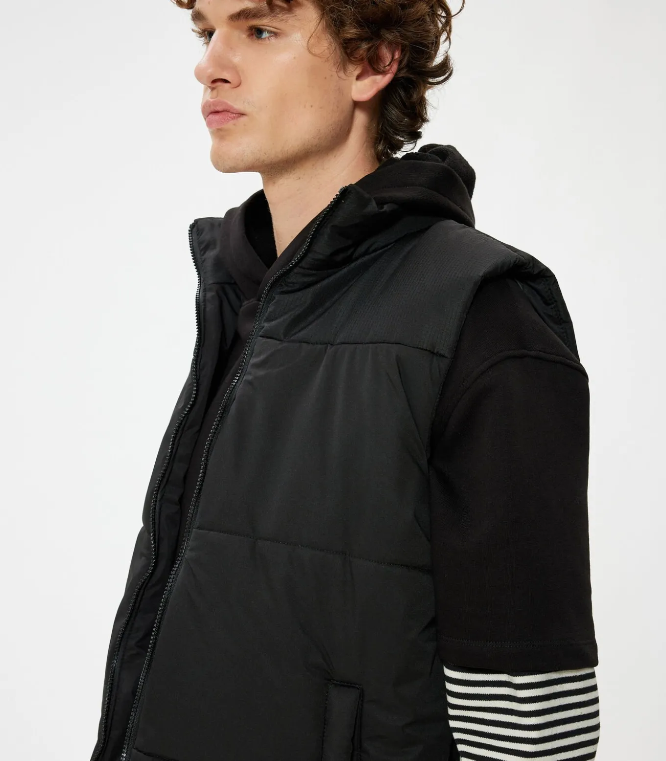 Rechte kraag Puffer Weste Anorak