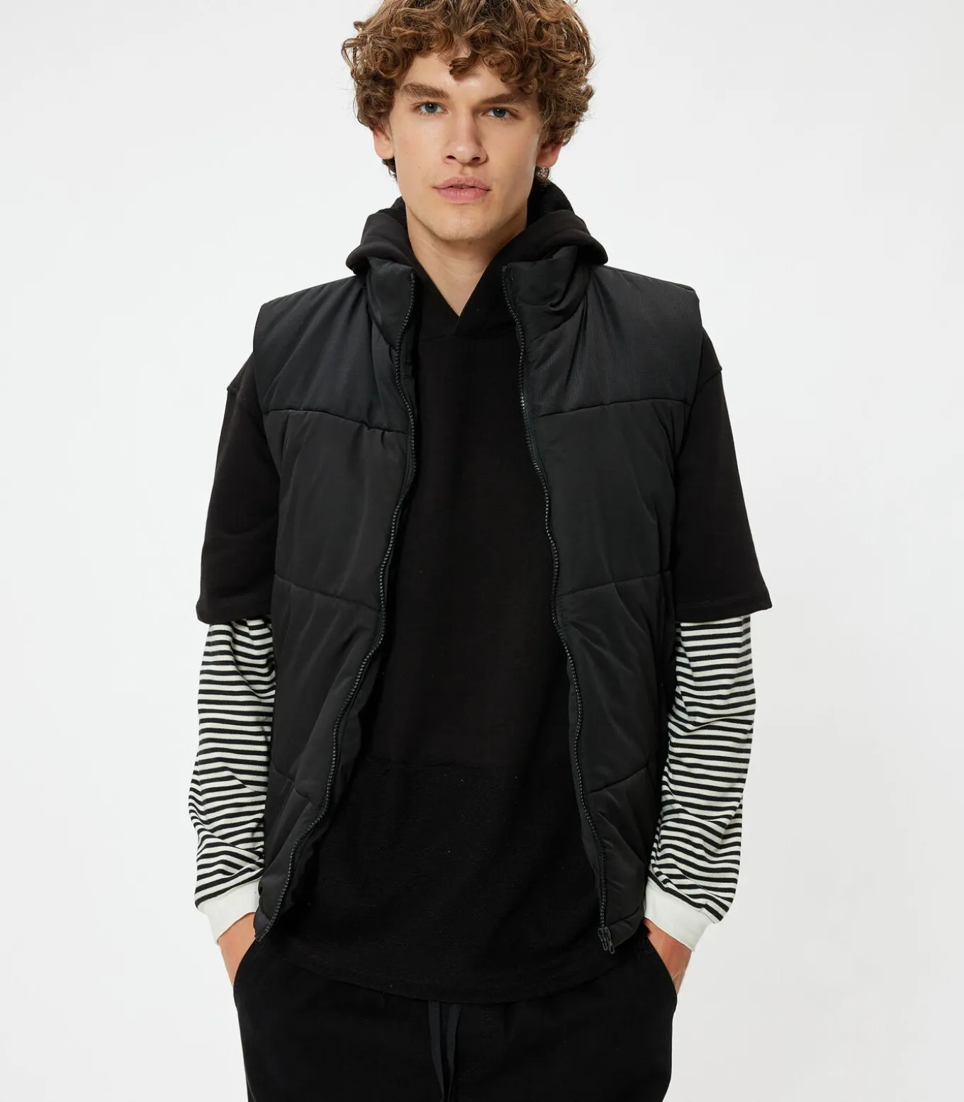 Rechte kraag Puffer Weste Anorak
