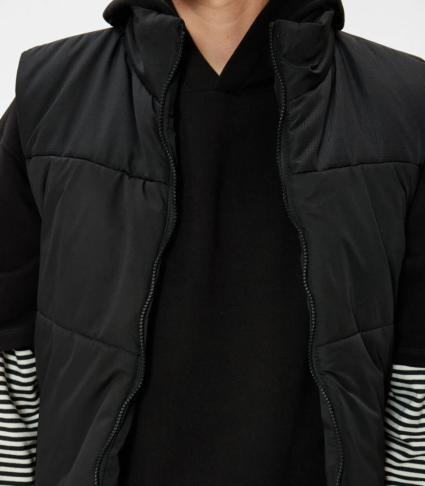 Rechte kraag Puffer Weste Anorak