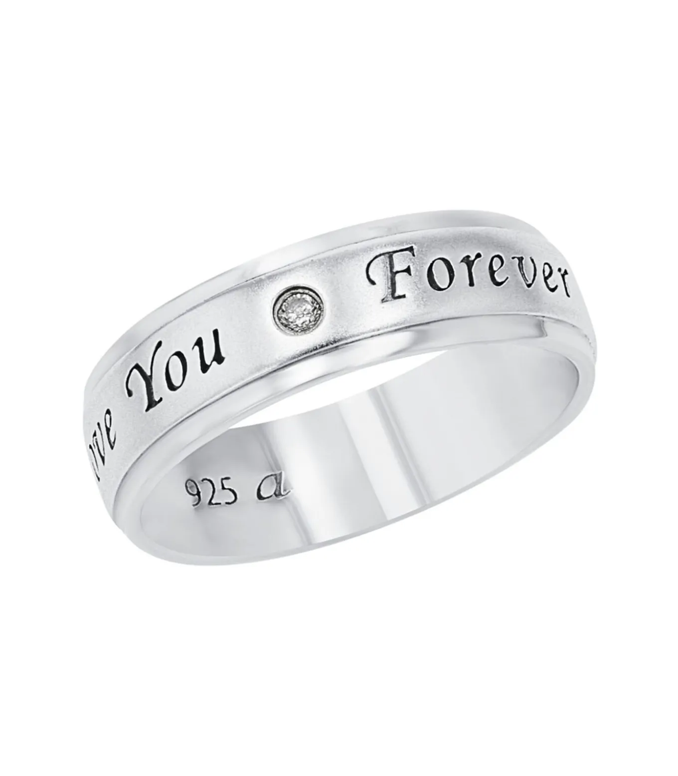 Ring für Damen und Herren, Unisex, 925 Sterling Silber, Zirkonia synth.