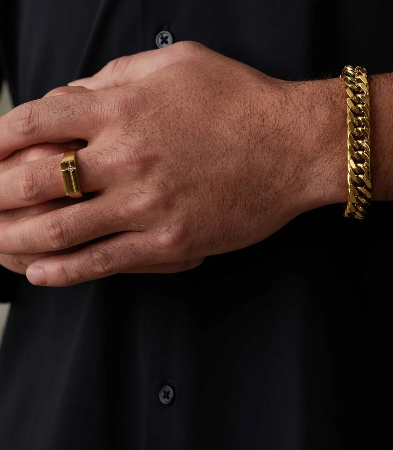 Ring Staal - goudkleurig