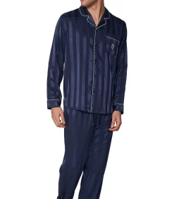 Satijnen pyjama shirt en broek Stripes