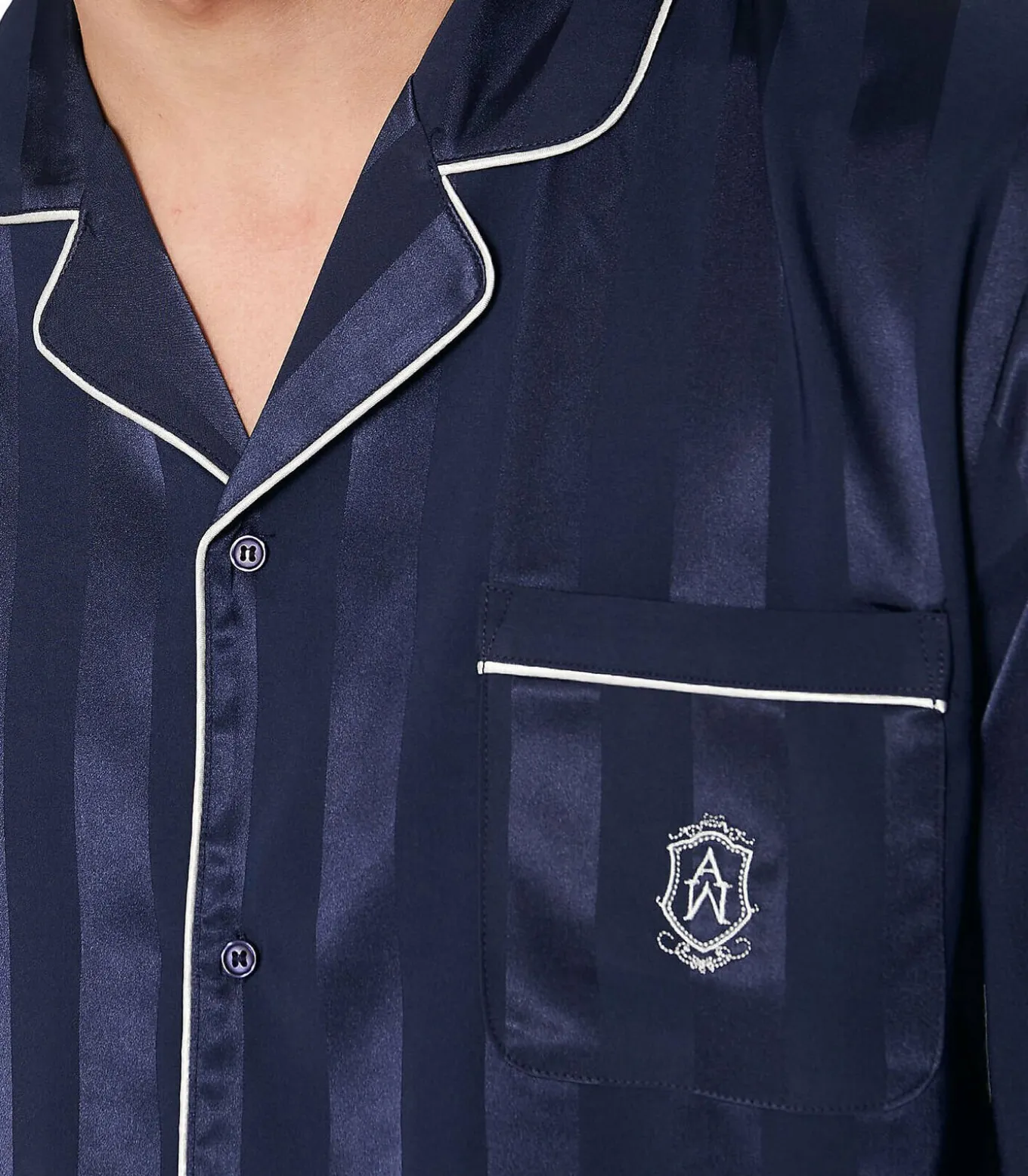 Satijnen pyjama shirt en broek Stripes