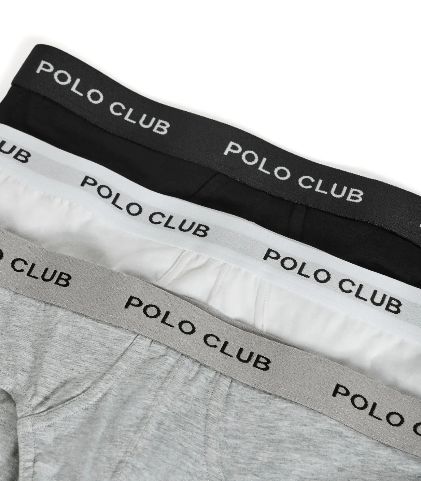 Set van drie slips, zwart, grijs en wit, met Polo Club-detail