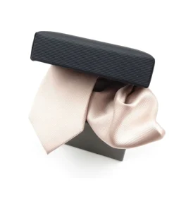 Set zijden das en pochet oud roze