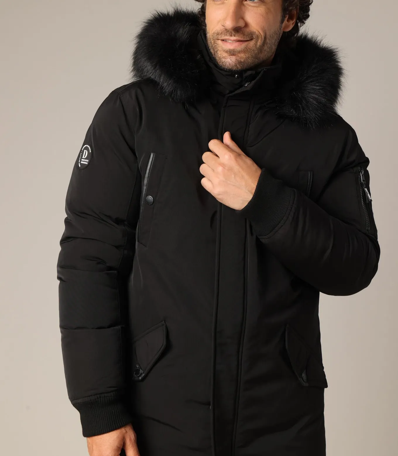 SHARKSON - Parka met gevoerde capuchon en meerdere zakken
