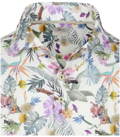 Shirt Linen/Cotton Flower Print Multicolour