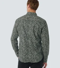 Shirt met all-over cirkelpatroon en stretch: Hedendaags comfort