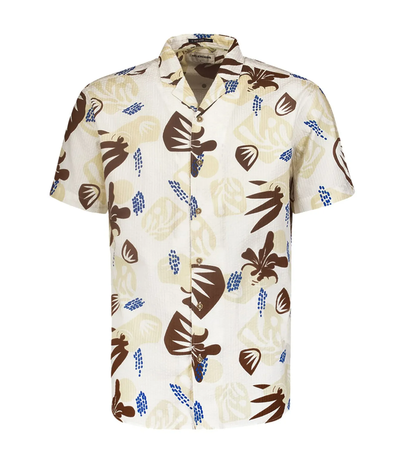 Shirt met resort kraag en seersucker stof - Stijlvolle toevoeging aan je garderobe