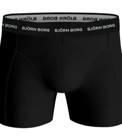 short 3 pack cotton stretch boxer black / print / green