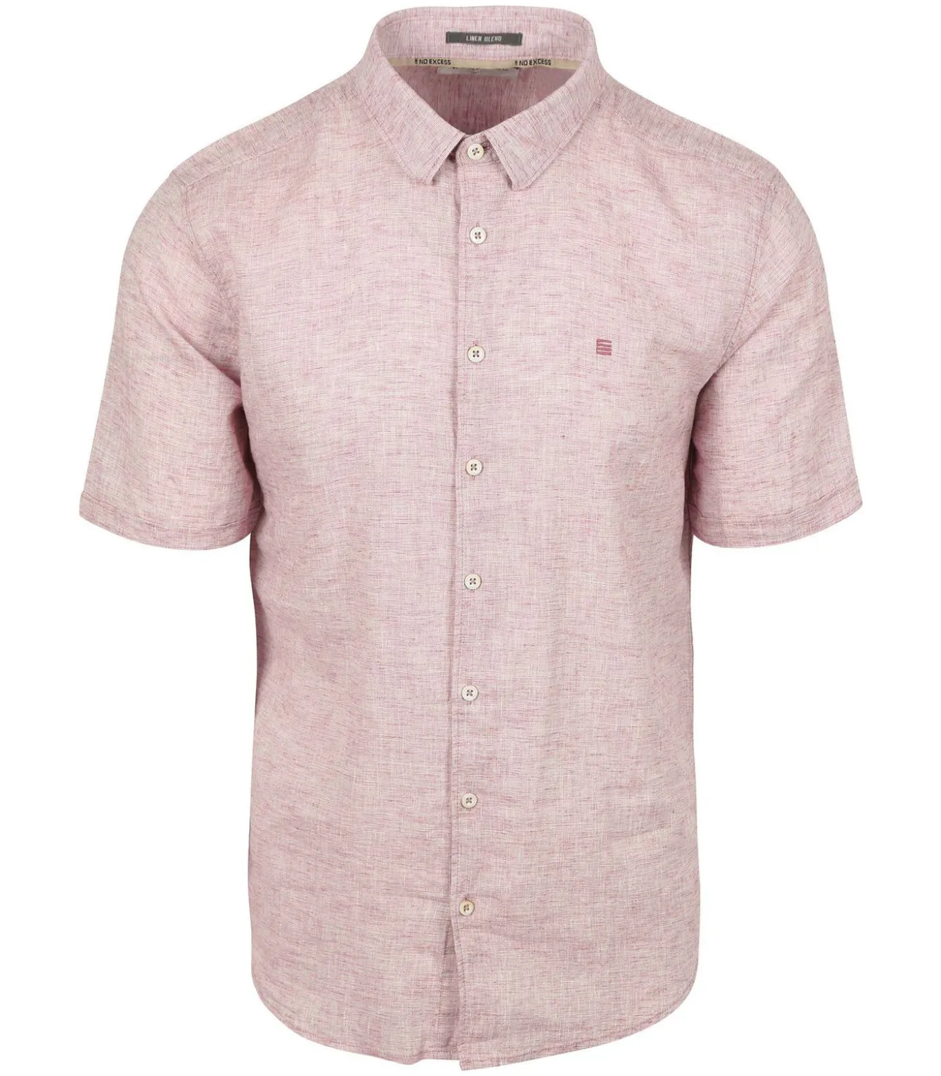 Short Sleeve Overhemd Linen Blend Roze