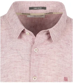 Short Sleeve Overhemd Linen Blend Roze