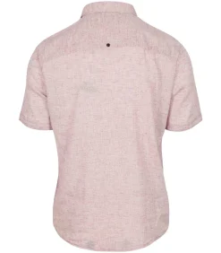 Short Sleeve Overhemd Linen Blend Roze