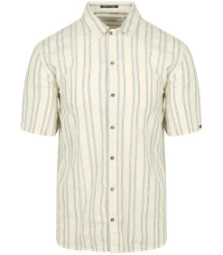 Short Sleeve Overhemd Streep Ecru
