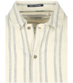 Short Sleeve Overhemd Streep Ecru