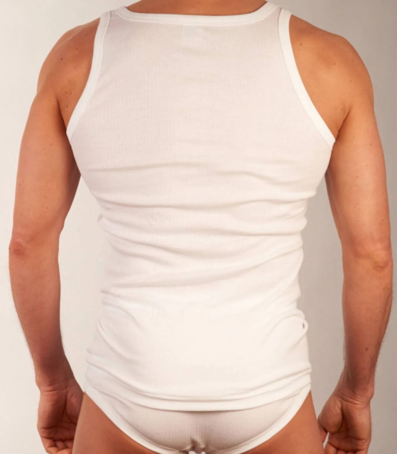 singlet 2 pack new basic cotton 4-1 rib white