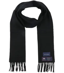 Sjaal Ruit Merino Wol Zwart