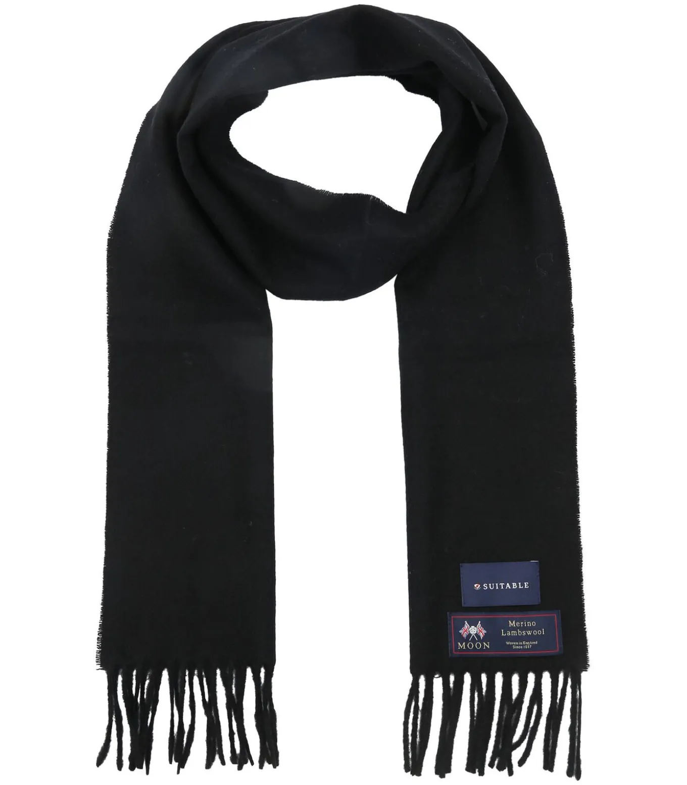 Sjaal Ruit Merino Wol Zwart
