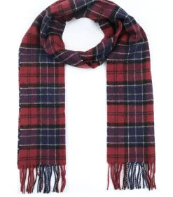 Sjaal Tartan Wolmix Bordeaux