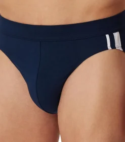 slip 3 pack 95/5 organic cotton rio briefs stripe dark blue