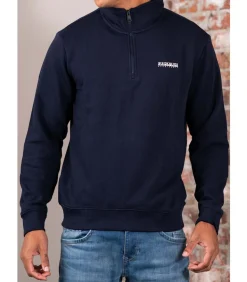 Small box quarter zip sweat - blue marine