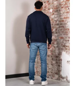 Small box quarter zip sweat - blue marine