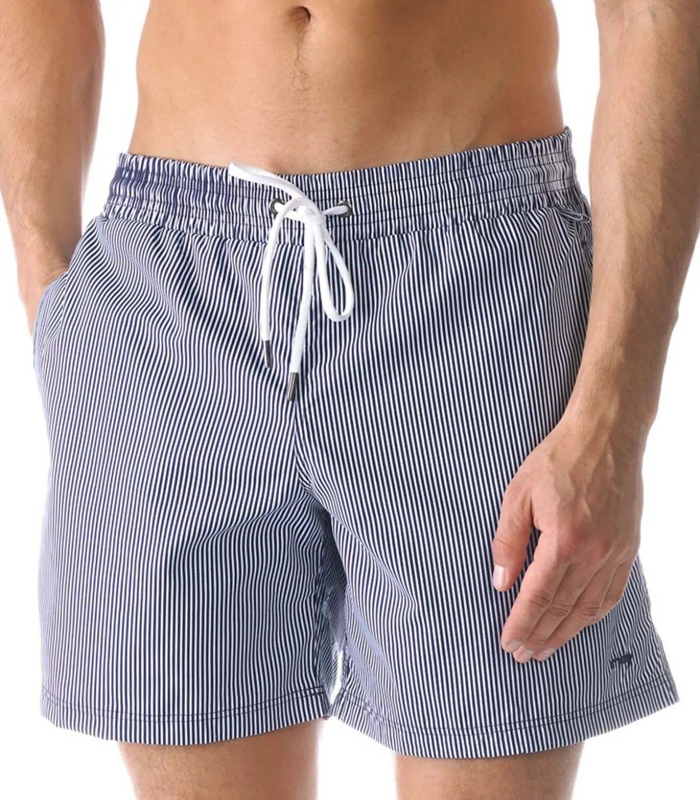 Sneldrogende zwemshort met strepen Beachport