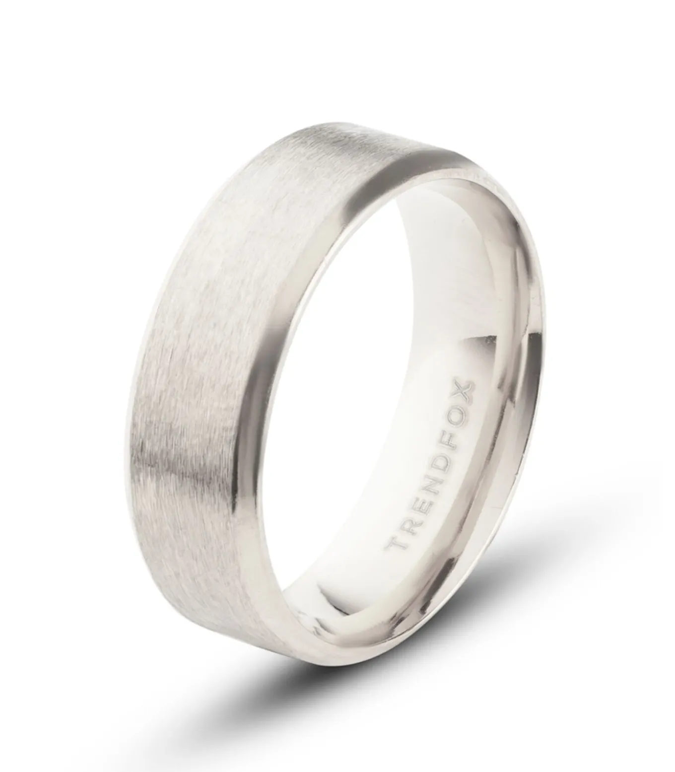 Stalen Heren Ring met Gepolijste Rand - Zilver Kleurig