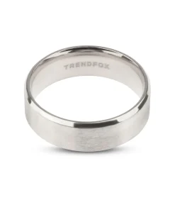 Stalen Heren Ring met Gepolijste Rand - Zilver Kleurig